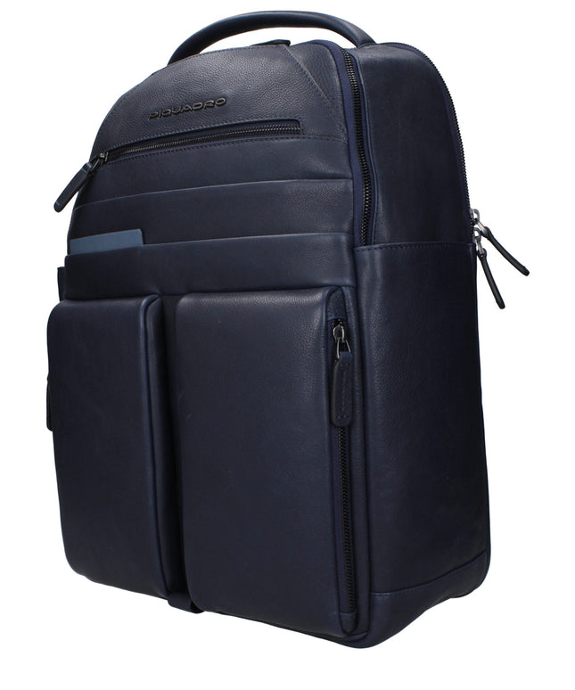 Piquadro Blue Leather Backpacks