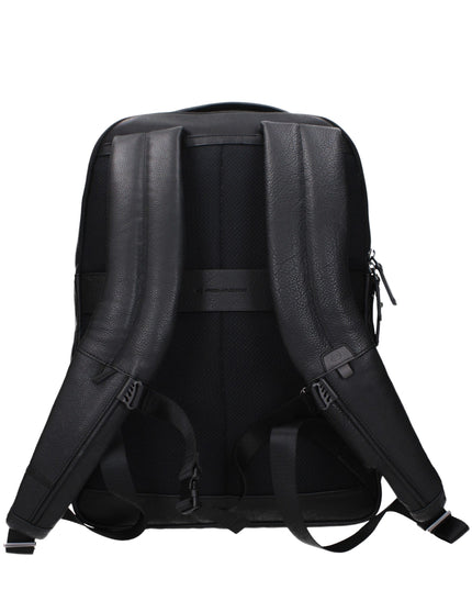 Piquadro Black Leather Backpacks