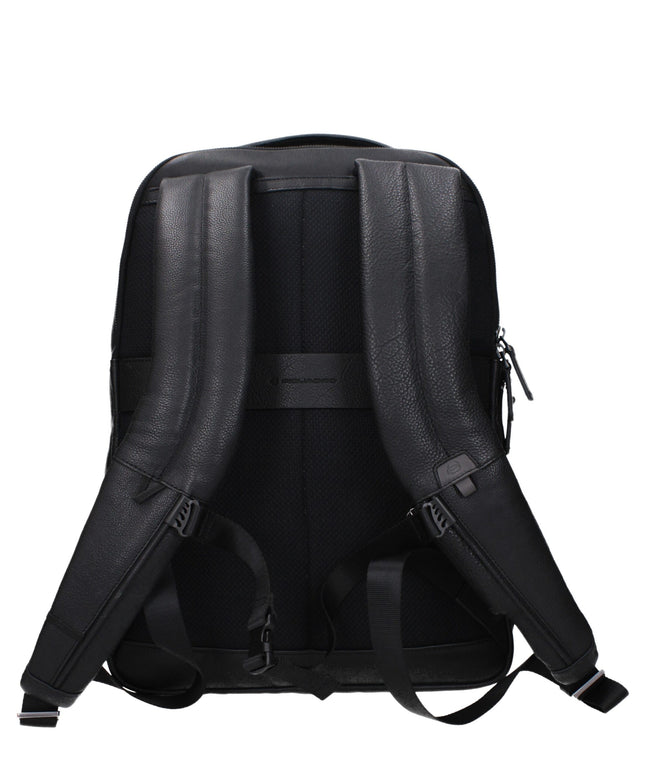 Piquadro Black Leather Backpacks