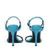 Versace Blue Leather Stiletto Heels Sandals