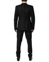 Dolce & Gabbana Black Jacquard Single Breasted 2 Piece Suit