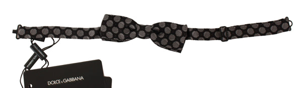 Dolce & Gabbana Brown Silk Polka Dot Jacquard MenBow Tie Papillon
