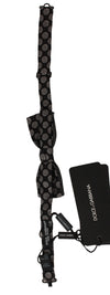 Dolce & Gabbana Brown Silk Polka Dot Jacquard MenBow Tie Papillon
