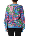 Dolce & Gabbana Multicolor Floral Printed Tunic Blouse Top