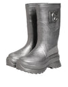 Dolce & Gabbana Metallic Silver Pull On Rain Boots Shoes
