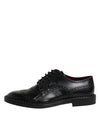 Dolce & Gabbana Black Leather Lace Up Men Derby Formal Shoes