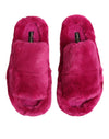 Dolce & Gabbana Pink Acrylic Faux Fur Mens Flats Sandals Shoes