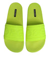 Dolce & Gabbana Green Rubber Slides Sandals Beachwear Shoes