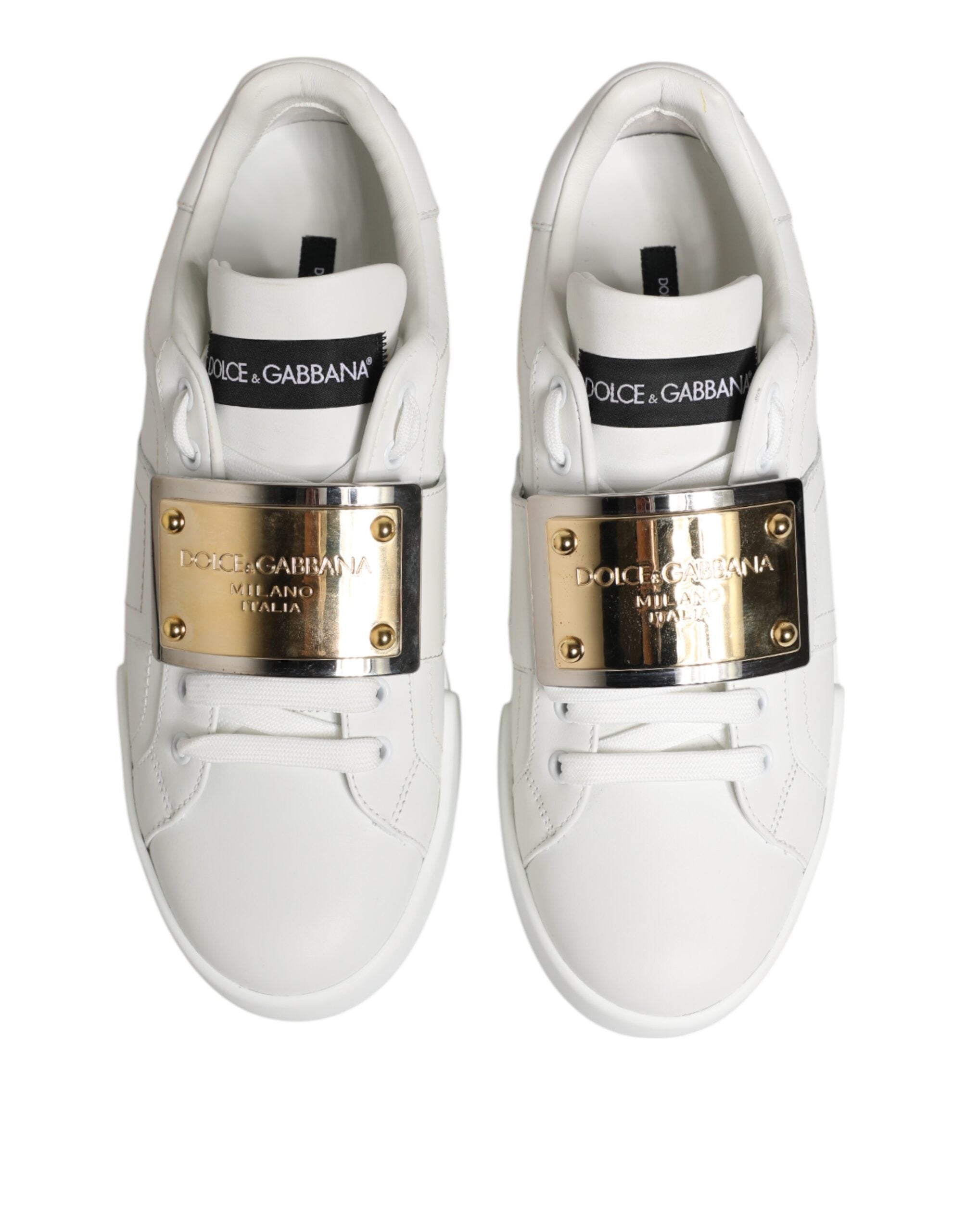 Dolce & Gabbana White Logo Plaque Low Top Men Sneakers Shoes