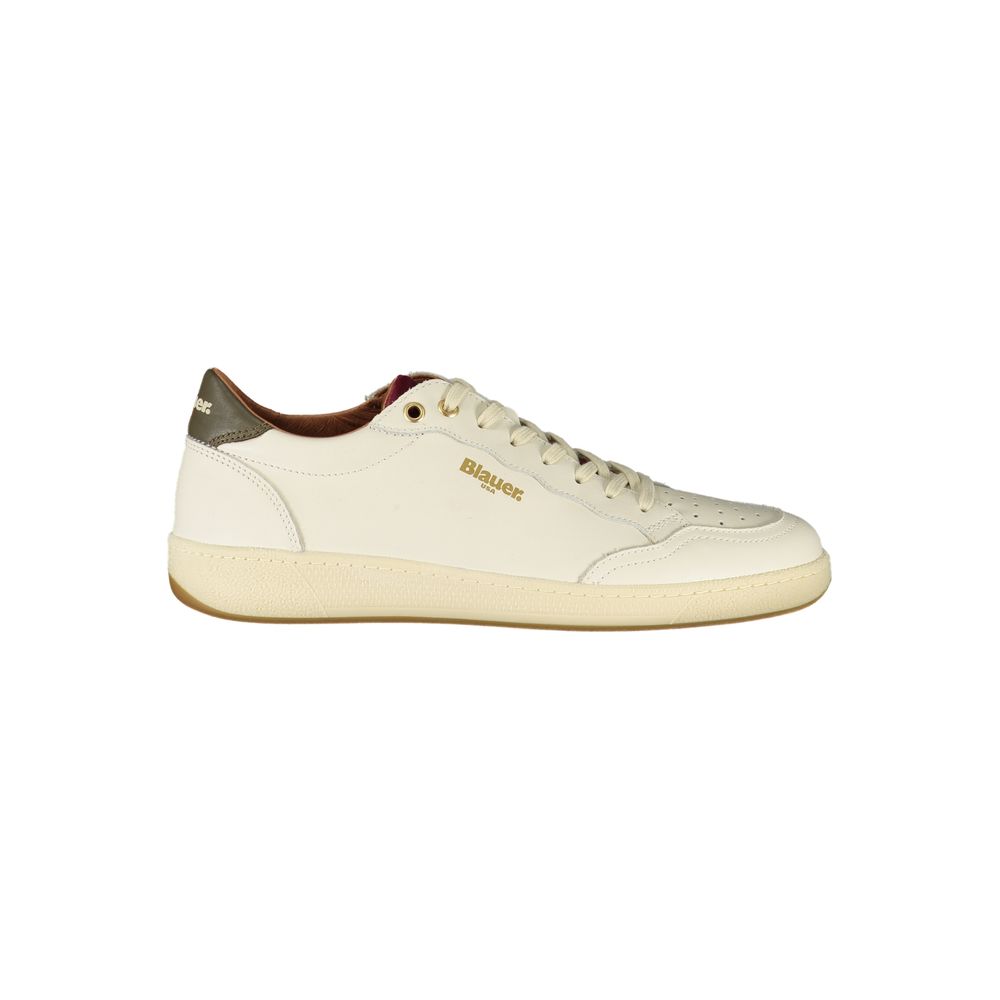 Blauer Blauer White Leather Men Sneaker (Shoe Size Men: EU42/US9, nan: nan, nan: nan)