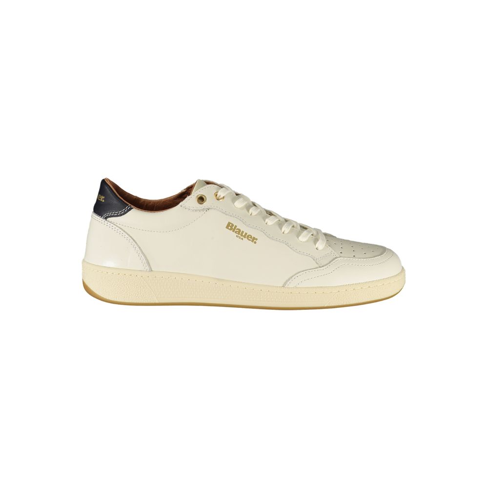 Blauer Blauer White Leather Men Sneaker (Shoe Size Men: EU40/US7, nan: nan, nan: nan)