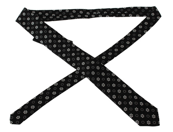Dolce & Gabbana Black 100% Silk Floral Print Print Classic Tie