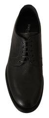 Dolce & Gabbana Black Lace Up Leather Men Formal Derby Shoes
