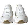 Dolce & Gabbana White Gold DAYMASTER Leather Sneakers Mens Shoes