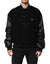 Dolce & Gabbana Black Wool Logo Plaque Bomber Jacket