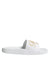 Dolce & Gabbana White Leather Slides Sandals Beachwear Shoes