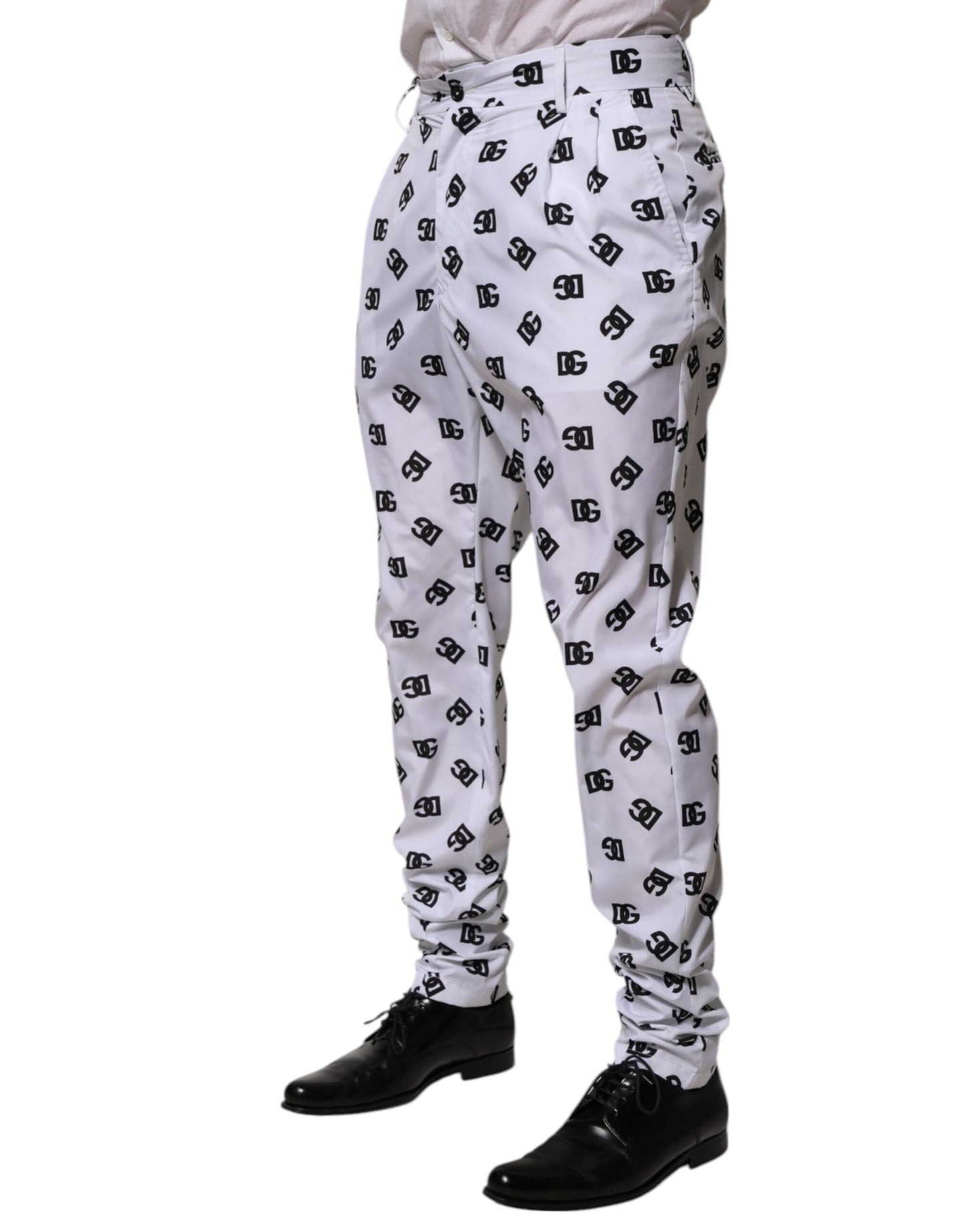 Dolce & Gabbana White Logo Cotton Skinny Denim Trouser Pants