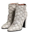 Dolce & Gabbana Off White Leather Heels Ankle Boots Shoes