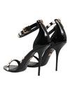 Dolce & Gabbana Black KEIRA Pearl Embellished Sandals Shoes