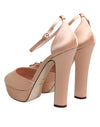 Dolce & Gabbana Pink Block Heels Ankle Strap Sandals Shoes