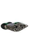 Dolce & Gabbana Green Stretch Sock Style Ankle Boots Shoes