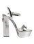 Dolce & Gabbana Silver Leather Platform Keira Sandals Shoes