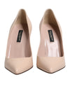 Dolce & Gabbana Beige Patent Leather Stiletto Heel Pumps Shoes