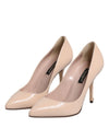 Dolce & Gabbana Beige Patent Leather Stiletto Heel Pumps Shoes