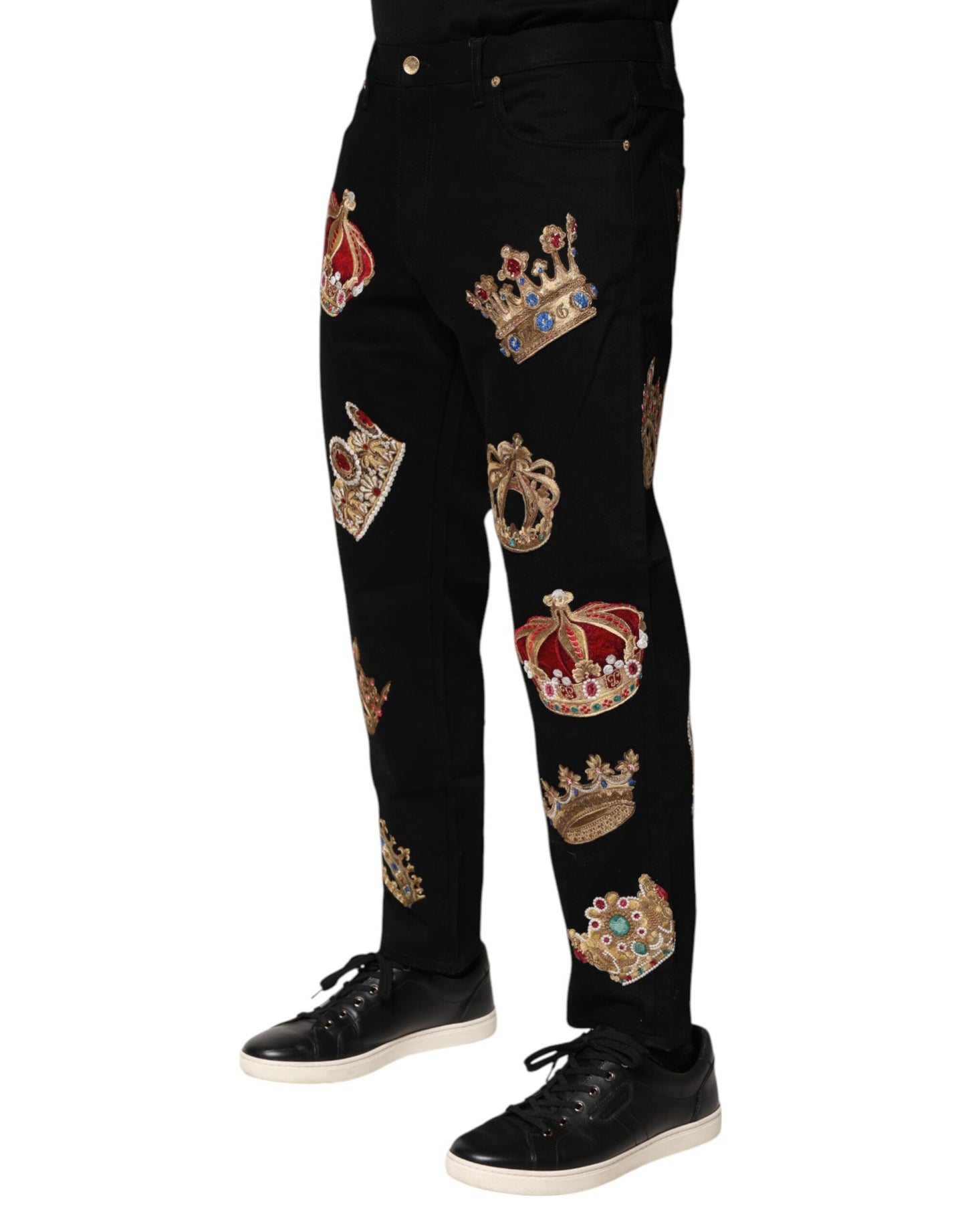 Dolce & Gabbana Black Baroque Royal Men Dress Trouser Pants