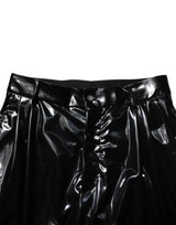 Dolce & Gabbana Black Polyester Mid Waist Men Trouser Pants