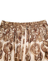 Dolce & Gabbana Beige Coin Print Silk Twill Men Jogger Pants