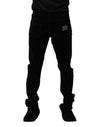 Dolce & Gabbana Black Cotton Men Dress Formal Trouser Pants