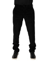 Dolce & Gabbana Black Cotton Men Dress Formal Trouser Pants
