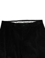 Dolce & Gabbana Black Cotton Men Dress Formal Trouser Pants