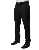 Dolce & Gabbana Black Wool Men Formal Dress Trouser Pants