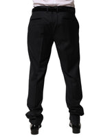 Dolce & Gabbana Black Wool Men Formal Dress Trouser Pants