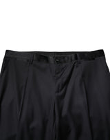 Dolce & Gabbana Black Wool Men Formal Dress Trouser Pants