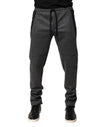 Dolce & Gabbana Gray Black Wool Blend Jogger SweatpantsPants