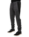 Dolce & Gabbana Gray Black Wool Blend Jogger SweatpantsPants