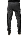 Dolce & Gabbana Gray Black Wool Blend Jogger SweatpantsPants