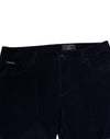 Dolce & Gabbana Navy Blue Cotton Tapered Formal Trouser Pants