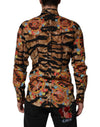 Dolce & Gabbana GOLD Cotton Tiger Carretto Long Sleeve Shirt