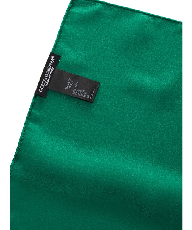 Dolce & Gabbana Green Silk Pocket Square