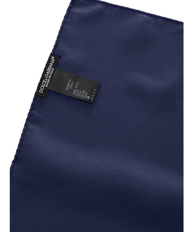 Dolce & Gabbana Blue Silk Pocket Square