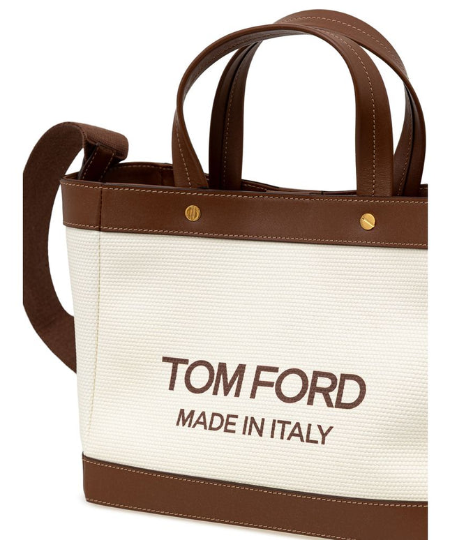 Tom Ford Beige Cotton Tote Bag