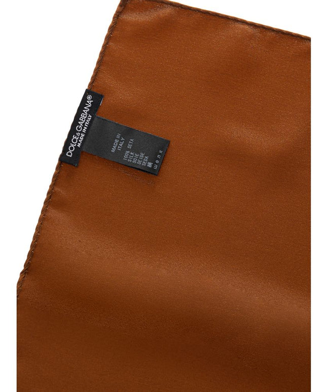 Dolce & Gabbana Brown Silk Pocket Square