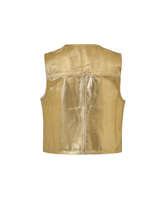 Ganni Gold Cotton Sleveless Jacket