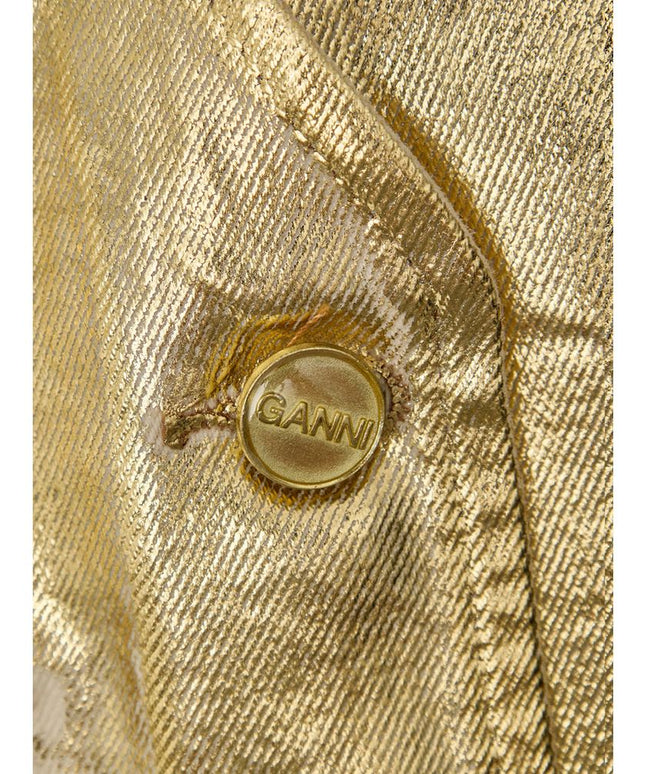 Ganni Gold Cotton Sleveless Jacket
