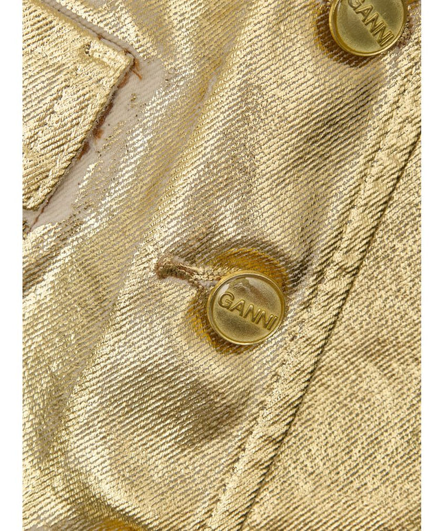 Ganni Gold Cotton Sleveless Jacket