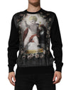 Dolce & Gabbana Black Cashmere Cherub Print Baroque Sweater